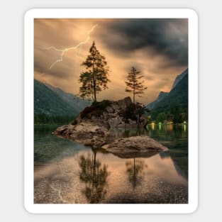 Beautiful landscape with thunder Sticker